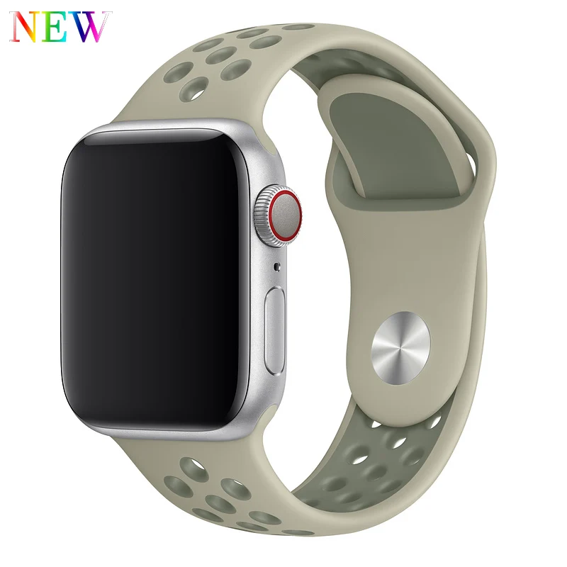 Fog Vintage Lichen Силиконовый ремешок для apple watch band 4 5 3 42 мм 38 мм correa iwatch band 4 44 мм 40 мм спортивный браслет Nike аксессуары для apple watch - Цвет ремешка: Fog Vintage Lichen