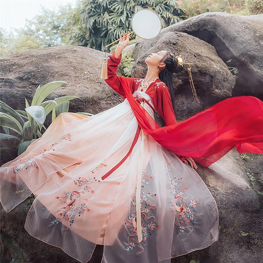 Hanfu древний китайский костюм платье Koi традиционная китайская одежда для женщин