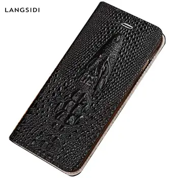

Genuine Leather 360 Full Magnetic Flip case for Huawei mate 20 P20 P30 Lite pro 3D Crocodile phone cover for honor 8x 20 pro