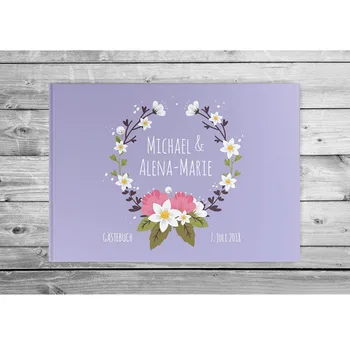 

personalized Guestbook wedding without questions white pages blanko photobuch classy romantic vintage flower honeymoon Keepsake