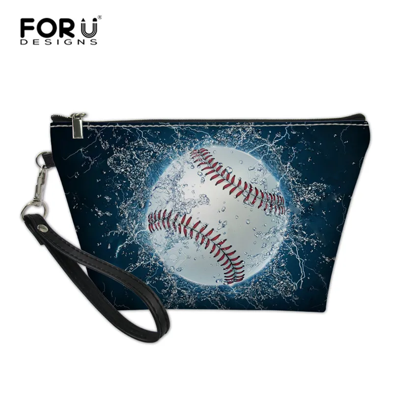 FORUDESIGNS/маленькая косметичка для женщин, девочек, футбола, бейсбола, косметический чехол для путешествий, сумка для туалетных принадлежностей, сумка для хранения