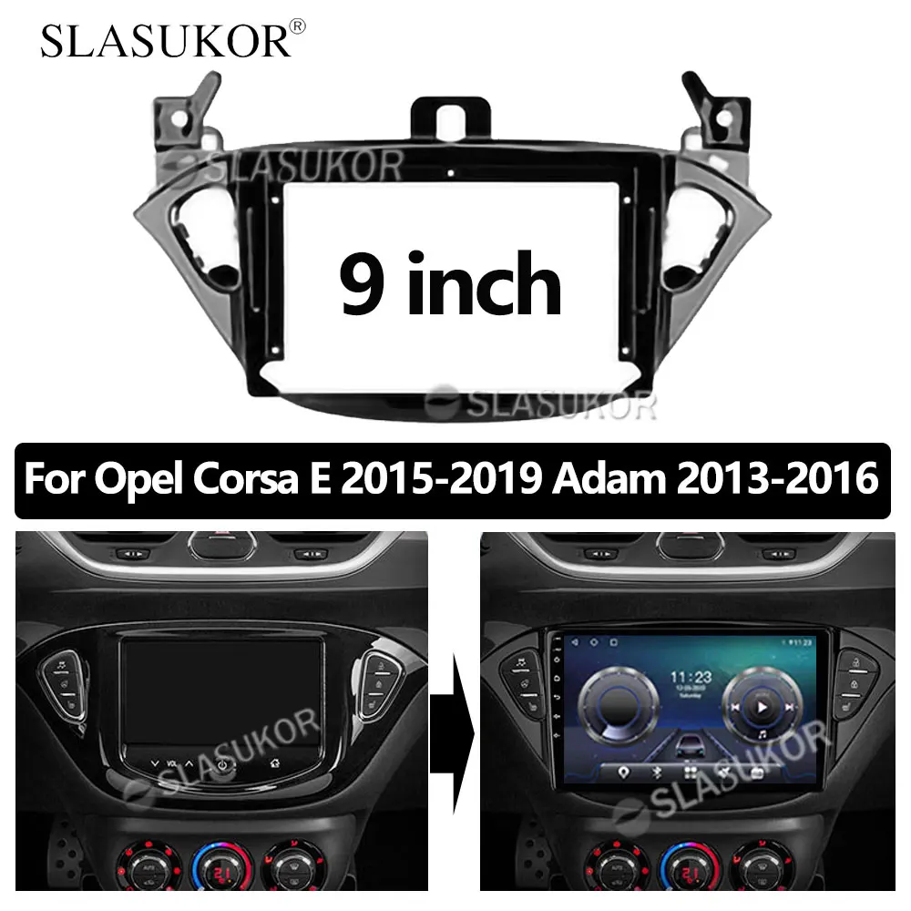9 INCH Android Audio For Opel Corsa E 2015- 2019 Adam 2013-2016 cable Canbus Car Auto ABS Radio Dashboard GPS stereo panel Frame