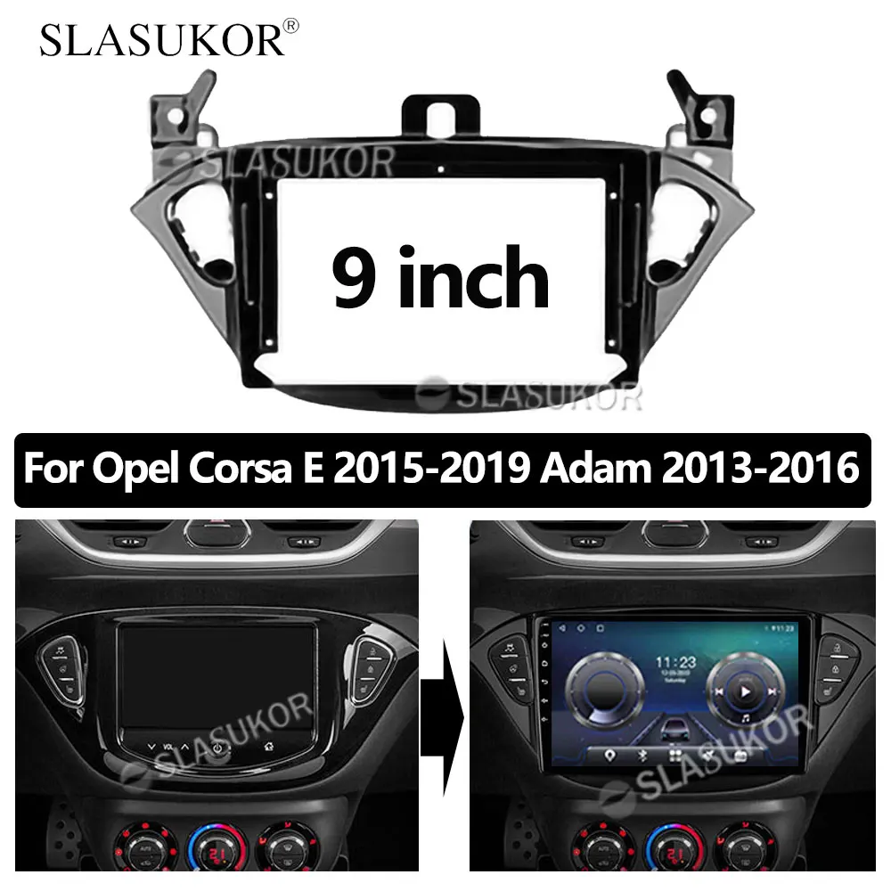 

9-дюймовый Android аудио для Opel Corsa E 2015- 2019 Adam 2013-2016 кабель Canbus автомобильный ABS радио приборная панель GPS стерео панель рамка