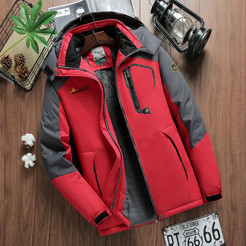 Зимнее теплое пальто для мужчин и женщин, водонепроницаемая ветрозащитная куртка для велоспорта, походная куртка, дополнительный размер