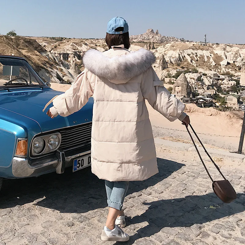 

CHIC down Jacket Cotton-padded Clothes Women's Mid-length 2019 New Winter down Coat Korean-style Loose-Fit Coat Students over-th