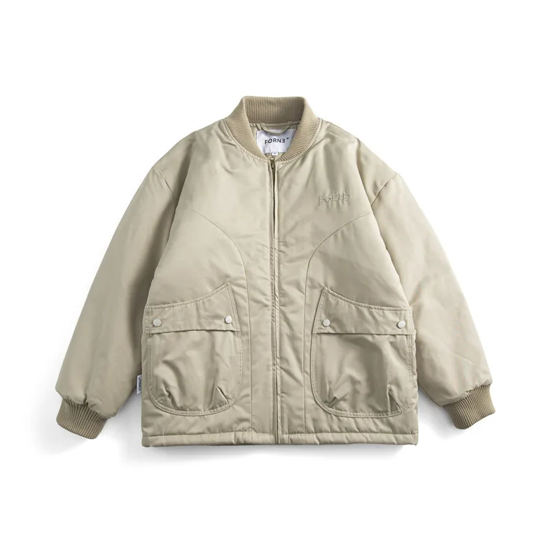 

2021 day tide tooling baseball collar cotton jacket men's jacket winter new thick loose neutral wind casual cotton jacket