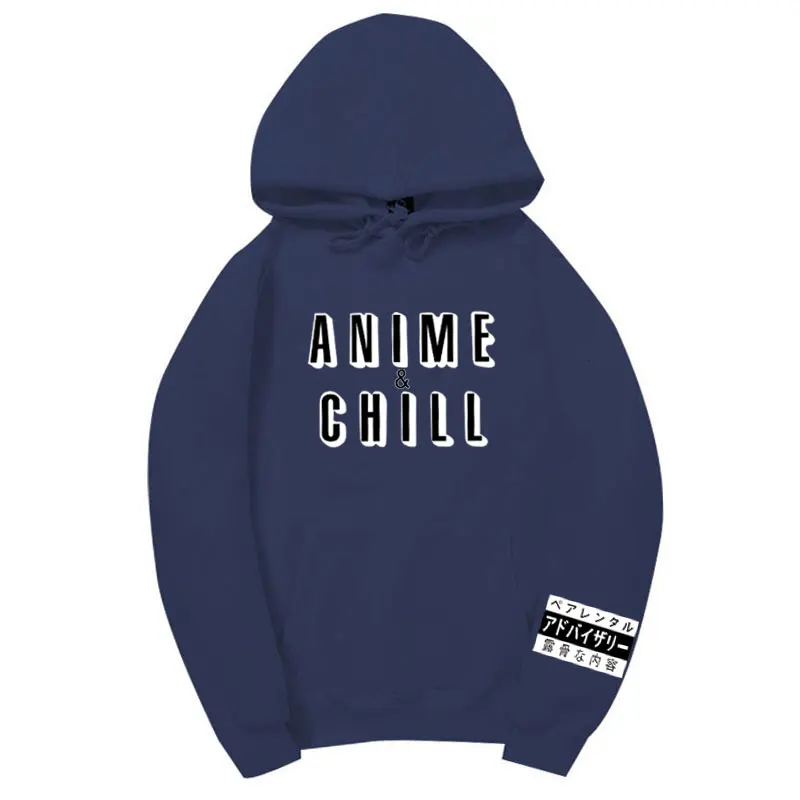 Navy blue-BAI02 Новинка года; модная толстовка с капюшоном в японском стиле; несколько цветов; Мужская и женская уличная толстовка; пуловер; Sudadera Hombre - Цвет: Navy blue-BAI02