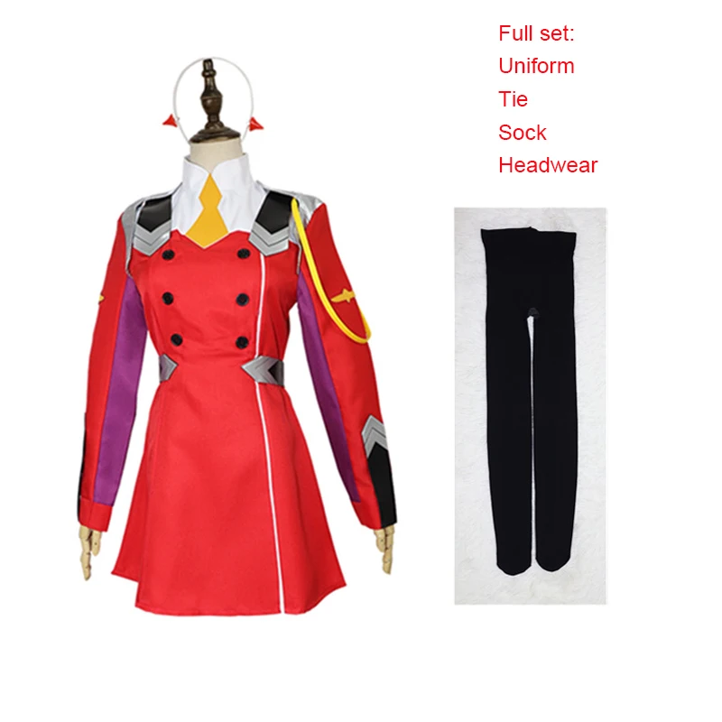 Anime 02 Dresses DARLING in the FRANXX Zero Two Cosplay Costume 02 Cosplay Wig Code002 Headwear Accessories Halloween Gift0 (4)