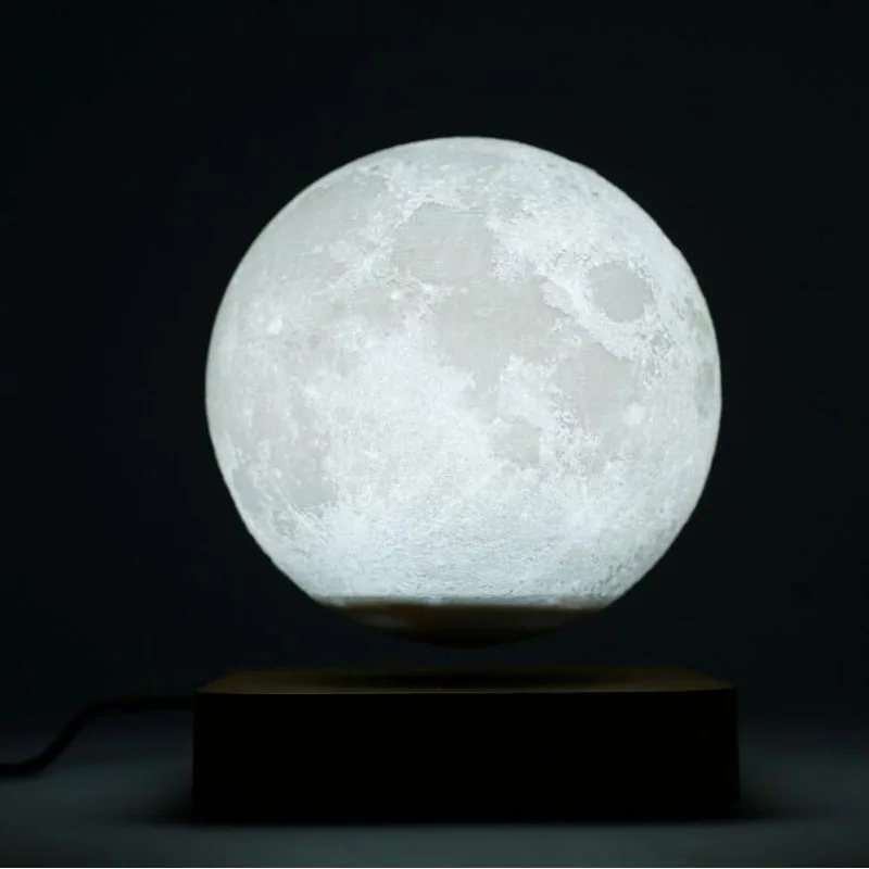 red night light New 3D Printing LED Night Light Creative Touch Magnetic Levitation Moon Lamps 3 Colors Rotating Floating Atmosphereesk Lamp Gift star wars night light