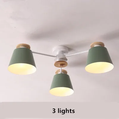 3 lights Chandelier Lighting For Living Room LED Lustre Wooden Hanging Light Ceiling Chandeliers Modern Kitchen Lights - Цвет абажура: 3 lights