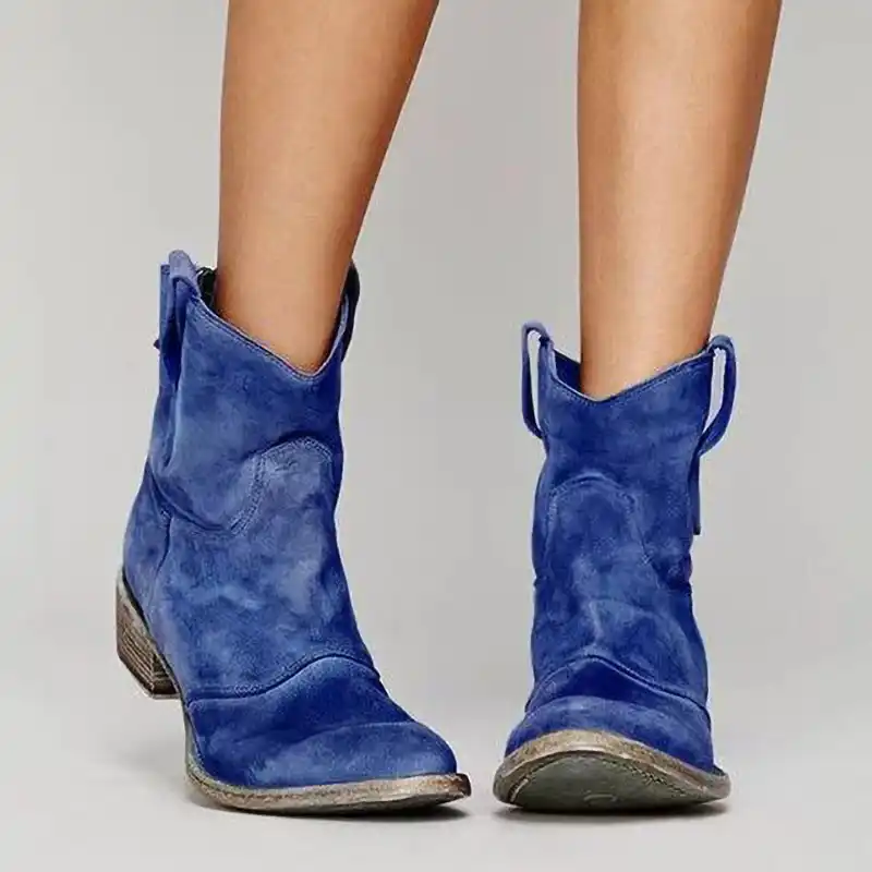 blue suede ankle boots womens