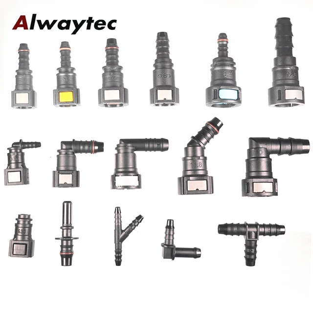 Black Nylon Fuel Line Hose Quick Release Push In Connector Kit For Petrol Diesel Engine 6Mm 1/4" 8Mm 5/16" Straight Elbow - Foto 9