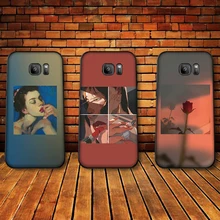 모바일 삼성 A5 3 6 7 8 9 10 A10 A20 30 40 50 60 70 M40 소프트 실리콘 커버 소녀 레드 로즈(China)