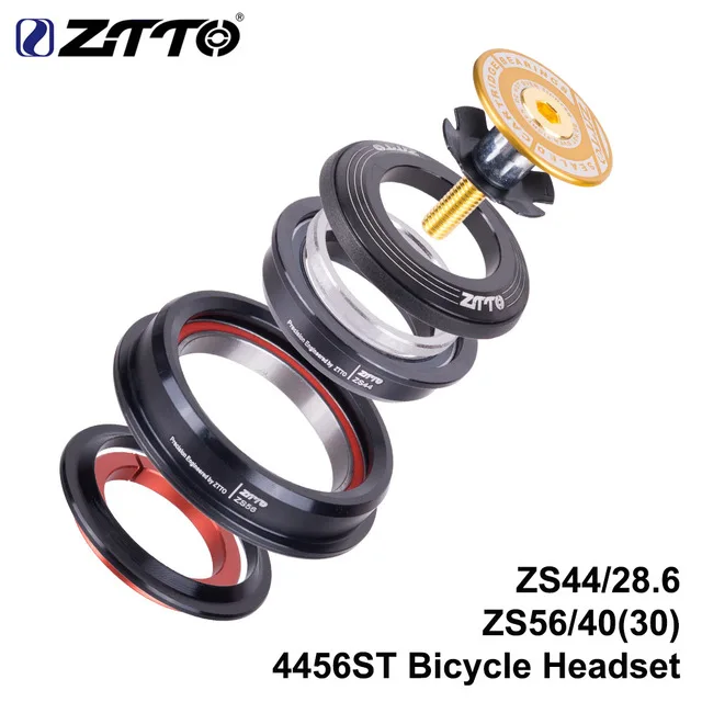 ZTTO рулевая колонка для горного велосипеда внутренняя гарнитура 44мм56мм бесрезьбовая гарнитура 4456ST коническая вилка прямая ZS44ZS56 - Цвет: Gold
