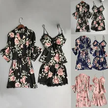 Сексуальная Беспроводная Пижама без оправы, кружевная ночная рубашка, шелковое нижнее белье, Женская пижама, женские пижамы, сиамская юбка, комплект домашней одежды