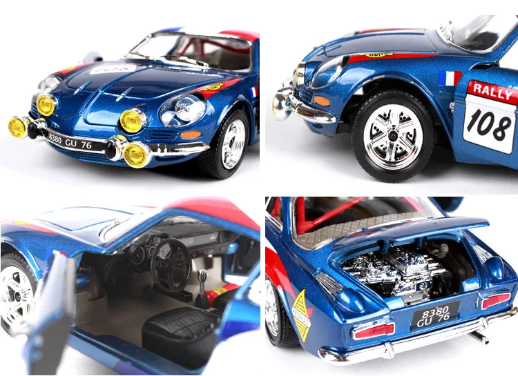 1-24 Bimeigao Reynolds ALPINE A110 модель сплава Модель автомобиля Renault модель гоночной машины