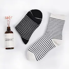 Носки в японском стиле, хлопковые дышащие женские носки в полоску, носки в Корейском стиле, Ретро стиль