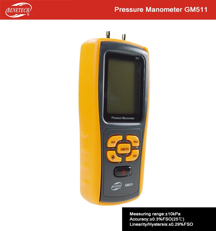 GM505 Ручной цифровой манометр+/-10 кПа Дифференциальный Манометр USB манометр - Цвет: GM511