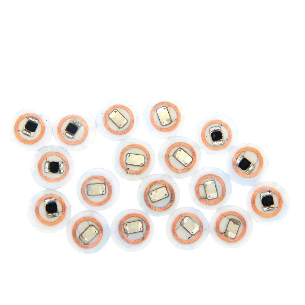 100 шт 13,56 MГц nfc-метка RFID S50 IC прозрачная монета карта ПВХ бесконтактная смарт-карта MF1K S50 ISO14443A для контроля доступа(18 мм