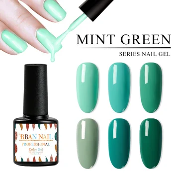 

RBAN NAIL 7ML Gel Nail Polish Mint Green Color Series UV Gel Varnish Semi Permanent Soak off UV Gel lacquer For Nails Art