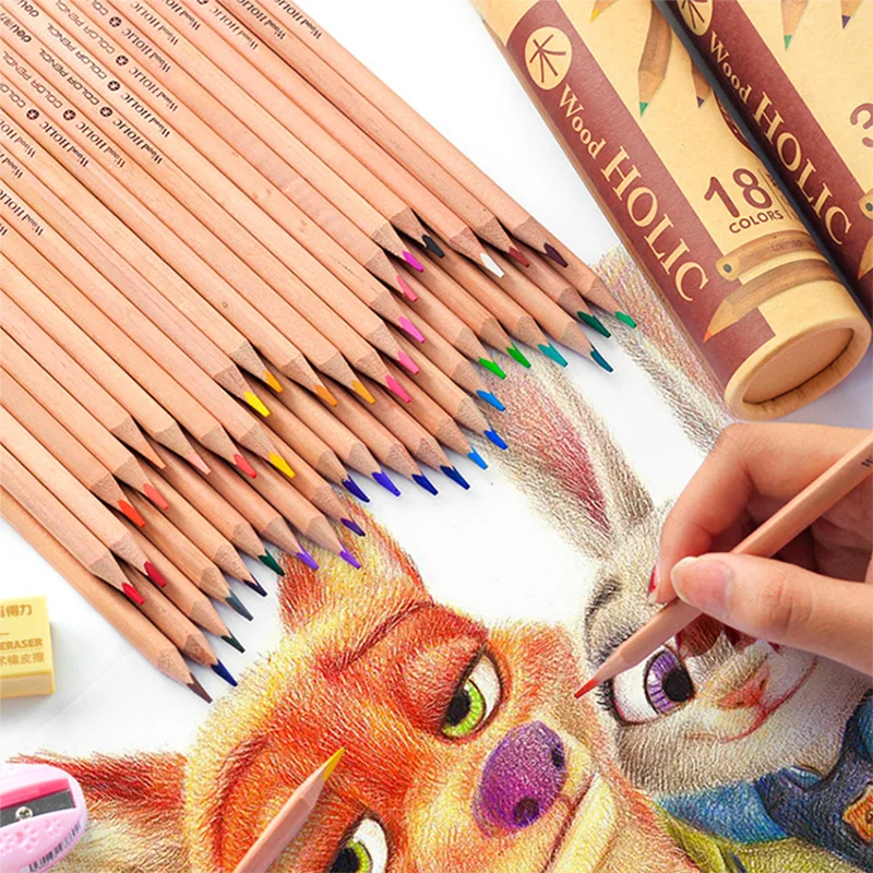 12 18 24 36 48 Colors Oily Colored Pencils Set For Kids Artist Profession Wood Drawing Art Painting Supplies | Канцтовары для офиса