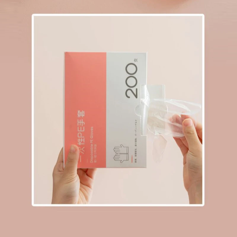 일회용 일회용 투명 플라스틱 장갑, 일회용 바베큐 요리 PE 장갑, 주방 닦기 방지 장갑