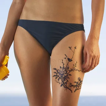 

Peony Flower Birds Bud Tattoos Stickers Women Body Waist Arm Art Bracelet Tattoos Temporary Girls Butterfly Tatoos Rose Chains