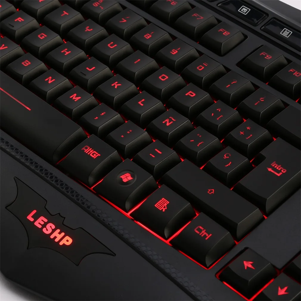 HS-5899 мультимедийная игровая клавиатура светящийся персонаж проводной USB Эргономичный прочный ультратонкий черный