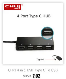 USB chyi Hub 2,0 6 портов высокоскоростной адаптер мульти-Сплиттер TF SD кардридер ПК настольные компьютерные аксессуары для ноутбуков