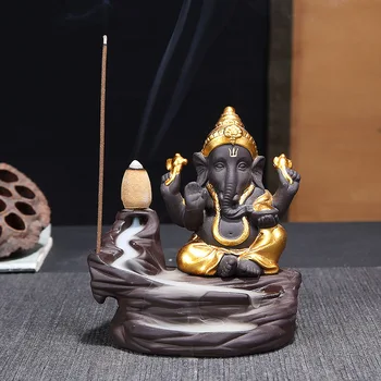 

Hot Sale Elephant Ganesha Incense Burner Purple Clay Buddhist Family Decoration Incense Burner Clay Tea Pet Buda Home Decoration