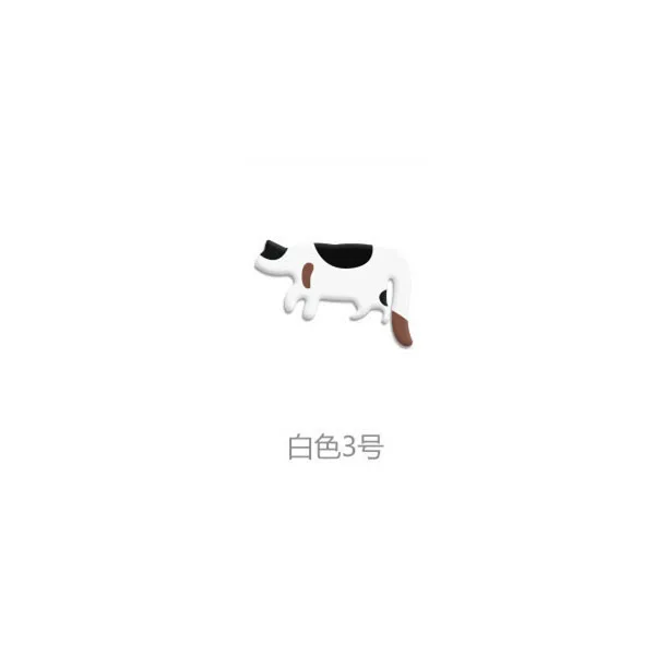 white style 12 Креативные силиконовые магниты на холодильник в виде кота, Мультяшные животные, стикер сообщений на холодильник, ключница, детская игрушка, украшение для дома, 1 шт - Цвет: white style 12
