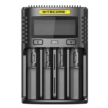 

100% Original Nitecore UM4 USB QC Battery Charger Intelligent Circuitry Global Insurance li-ion AA AAA 18650 21700 26650