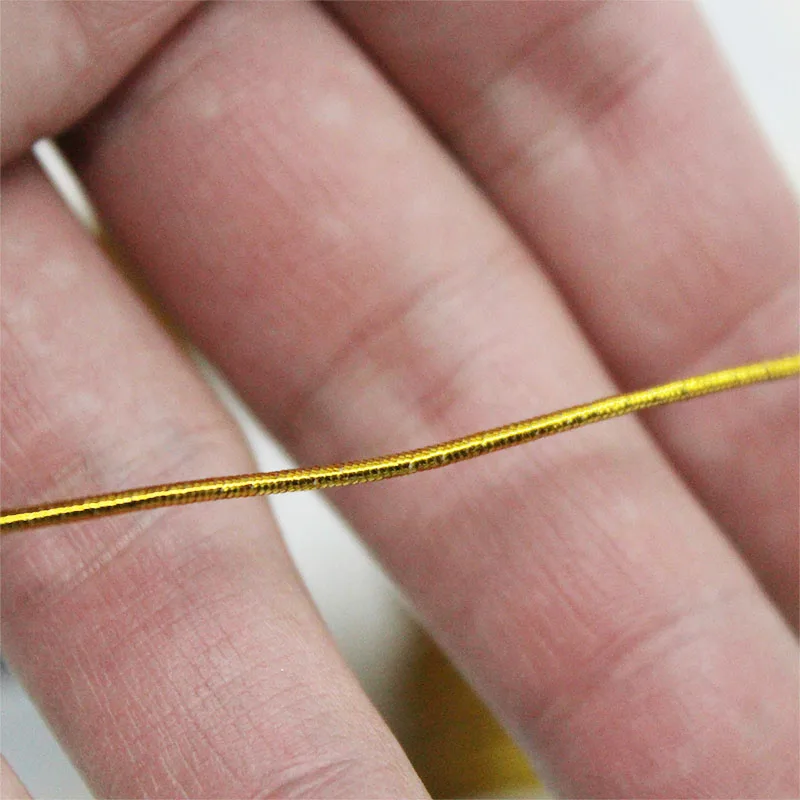 20Meters/Roll Gold Silver Elastic Cord Round High Elastic Metallic Tinsel Cord Rope For Christmas DIY Packing Craft Clothing Tag
