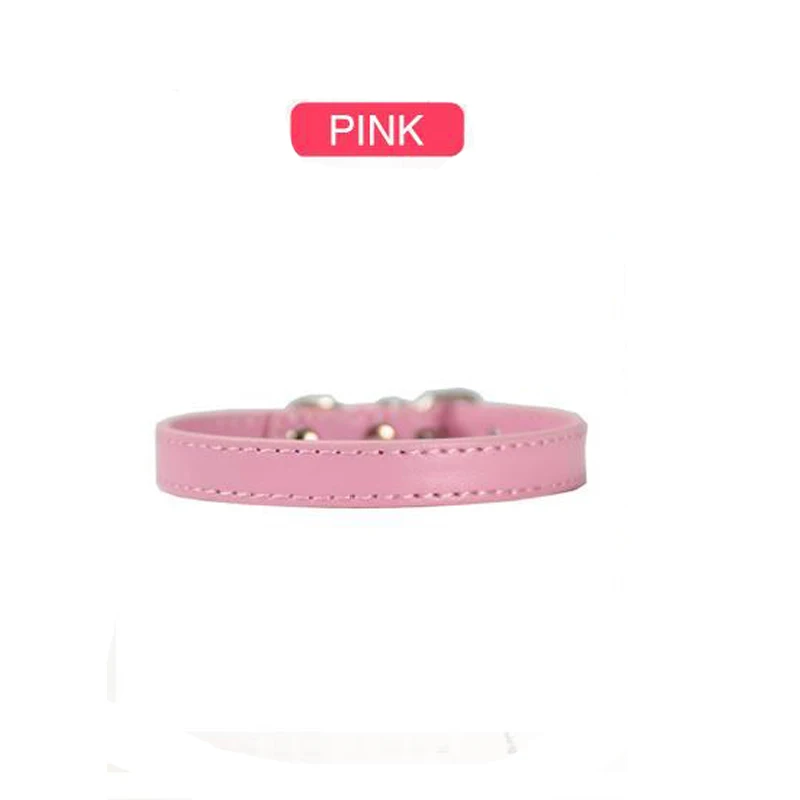 Pink SUPREPET ошейники для кошек из искусственной кожи Красочные Мягкие кошачий собачий ошейник для маленьких кошек средних кошек щенков Регулируемый ошейник кожаный ремешок - Цвет: Pink