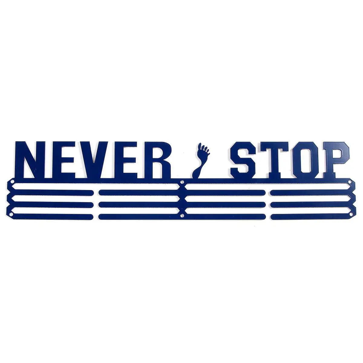 NEVER STOP Вешалка для медалей из нержавеющей стали, держатель для демонстрации, стойка для спорта, бега, плавания, футбола, баскетбола, марафонов, гимнастики, подарок, домашний декор - Цвет: NEVER STOP