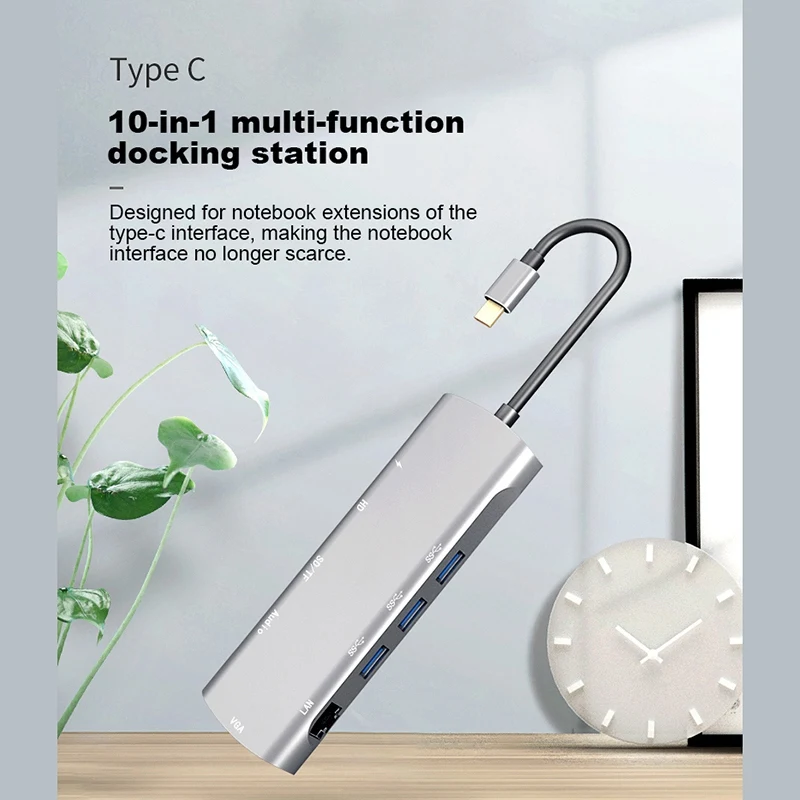 10 в 1 type C к HDMI многофункциональная док-станция для MacBook usb-хаб PD Быстрая зарядка