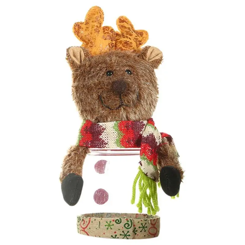 Children Candy Gift Box Creative Linen Cartoon Apple Box Santa Claus Snowman Elk Christmas Decorations for Home