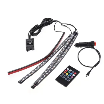 

1PC 72-LED Sound Control RGB Car Interior Atmosphere LED Strip Lights Lamps for Volkswagen KIA Ford Mercedes