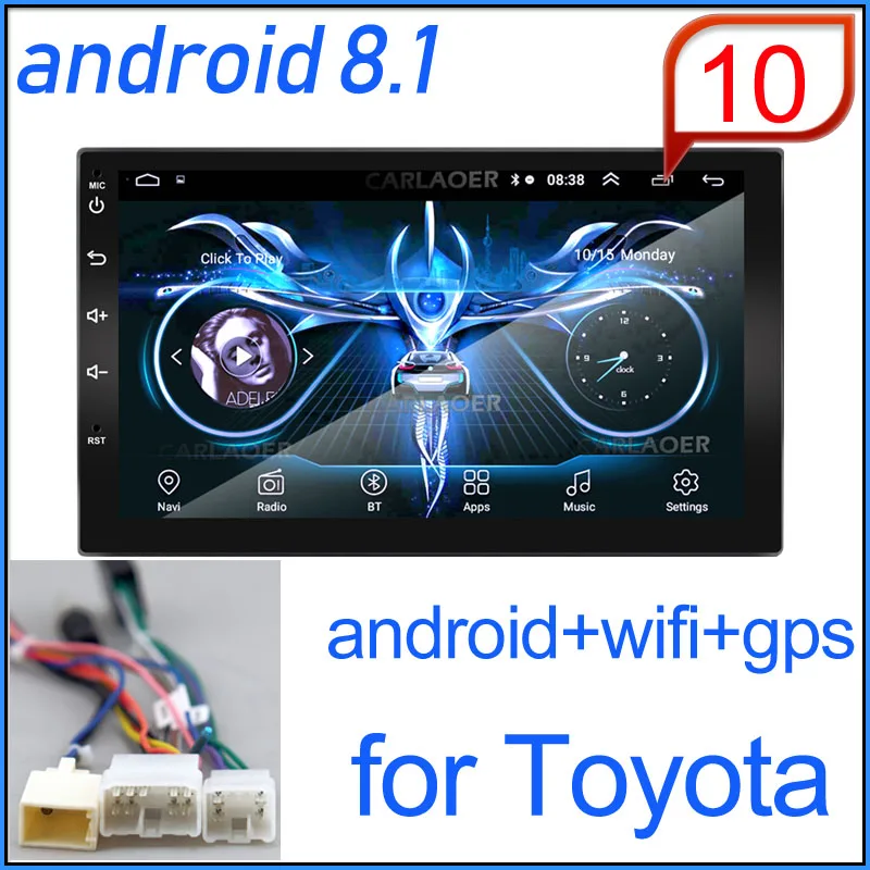 android TOYOTA 2 Din Автомагнитолы " hd-плеер 2Din Сенсорный экран автомобиля видео мультимедийные плееры аудио стерео Зеркало Ссылка для телефона магнитола 2 din - Цвет: android TOYOTA