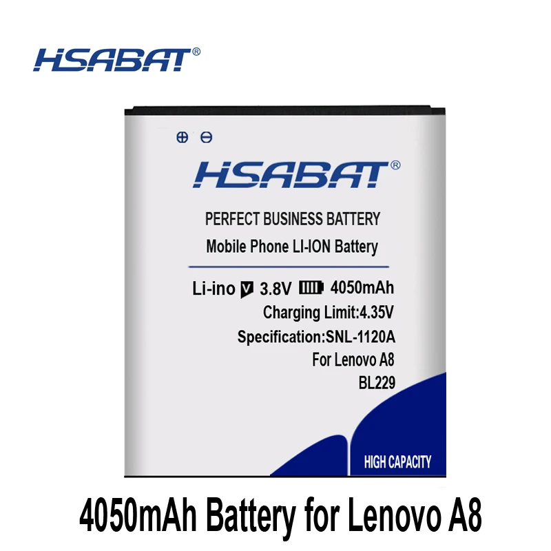 

HSABAT BL229 4050mAh Battery for Lenovo A8 A808T A806 Batteries