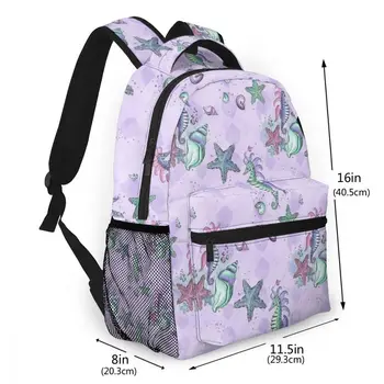 

NOISYDESIGNS Custom Merry Mermaids in Watercolor Backpacks Shoulder School Backpaks for Teenagers Girls Mochila Feminina