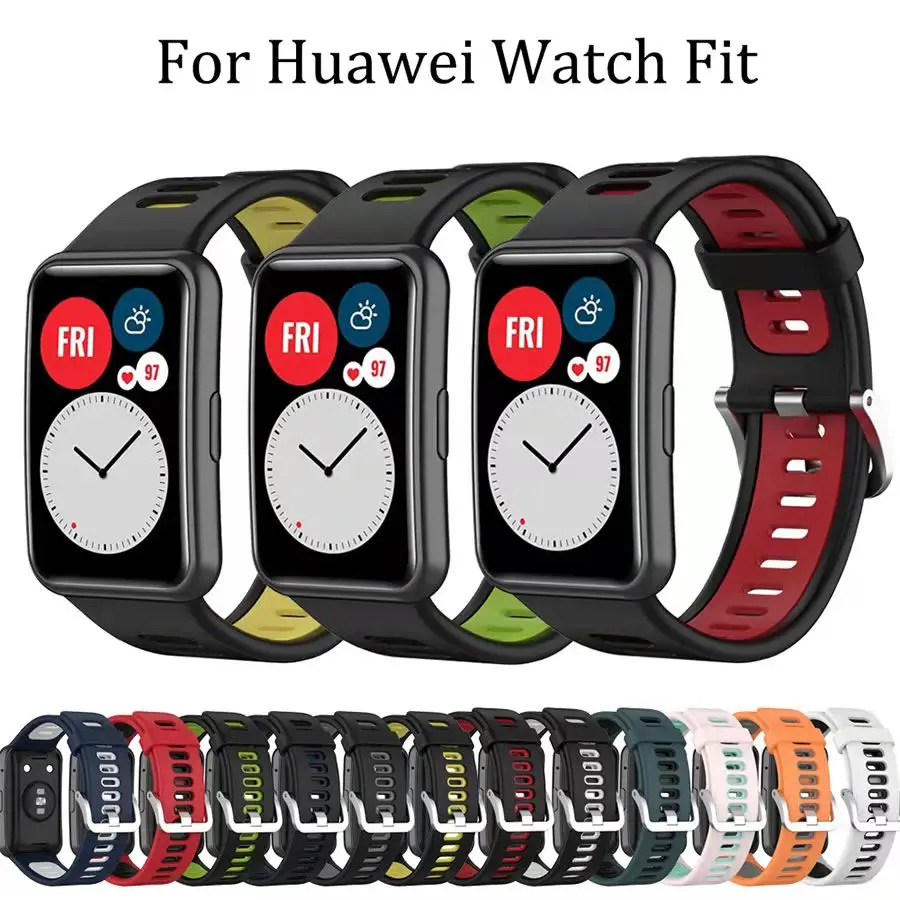 Silicone strap and case For Huawei watch Fit New fashion sports smart watch replacement