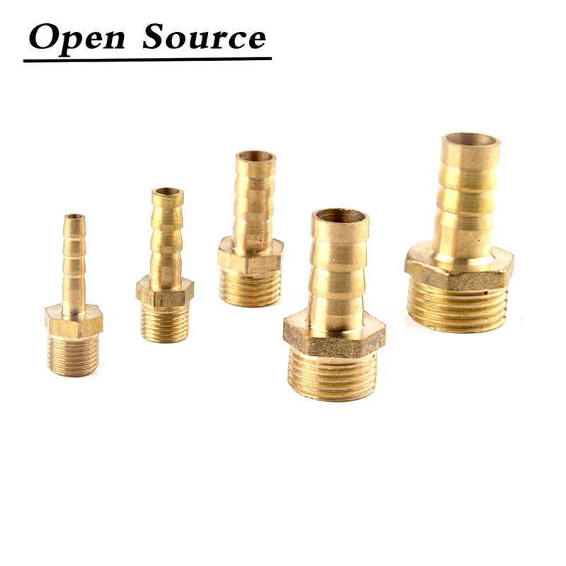 Hose Barb Tail 4~25MM Brass Pipe Fitting 1/8&quot 1/4&quot 3/8&quot 1/2&quot 1&quot Pagoda connector BSP Male Connector Joint Copper Coupler Adapter