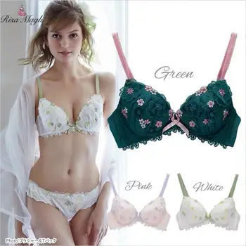 

Girls Bra Set Thin Embroidery Three-dimensional Flower Lace Soft Cute Underwear Large Size Bra Sujetadores Para Mujeres Stanik