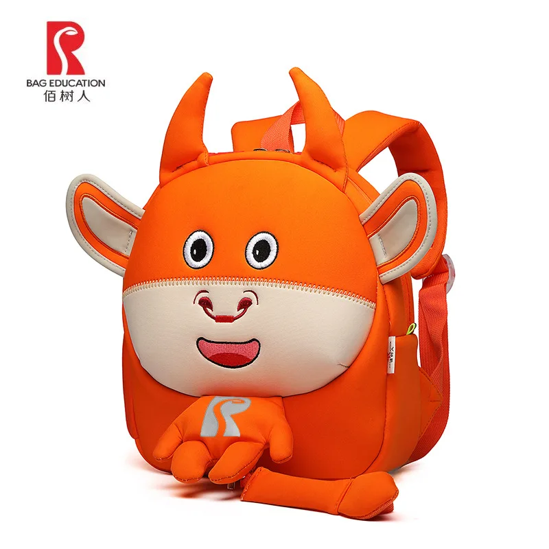 

Dragon bai shu People Children Anti Lost Backpack 1-3 Years Old Cute Cartoon Chinese Zodiac Cow Neoprene CHILDREN'S Backpack