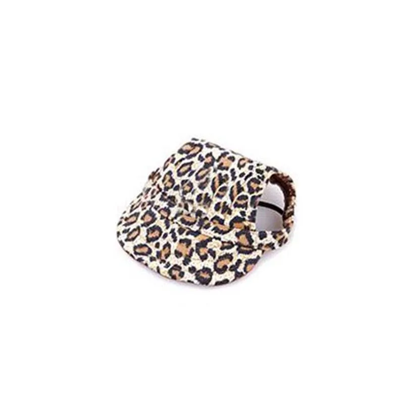 Leopard Модная кепка для домашних животных бейсбольная кепка для собаки маленькая средняя собака кошка плюшевый короткий хвостый открытый дышащая шляпа от солнца Комфортные товары для домашних животных - Цвет: Leopard