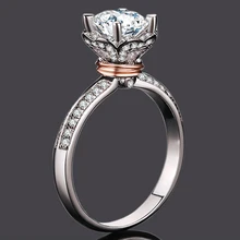 1 карат, 18 К, белое золото, Муассанит, бриллиантовое кольцо, круглый цветок, классическое женское кольцо для свадьбы, вечеринки, помолвки, юбилея, VVS, D Цвет