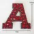A-Z Wine Red Rhinestone English Alphabet Letter Iron Sew On Patch Badges 3D Patches Bag Hat Jeans Applique Clothes DIY Crafts 24