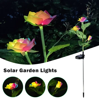 

Solar Garden Light Outdoor Waterproof Solar LED Rose Flower Light Lawn Night Light Lamp for Home Garden Yard Lawn Path Decorate