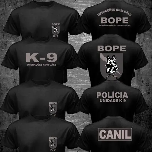 

New Brazil Swat Bope Special Forces Police K-9 Dog Canine Canil Unit T-Shirt 2 Side 2019 Fashion Unisex Tee